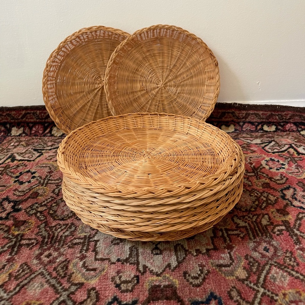 Wicker charger plates